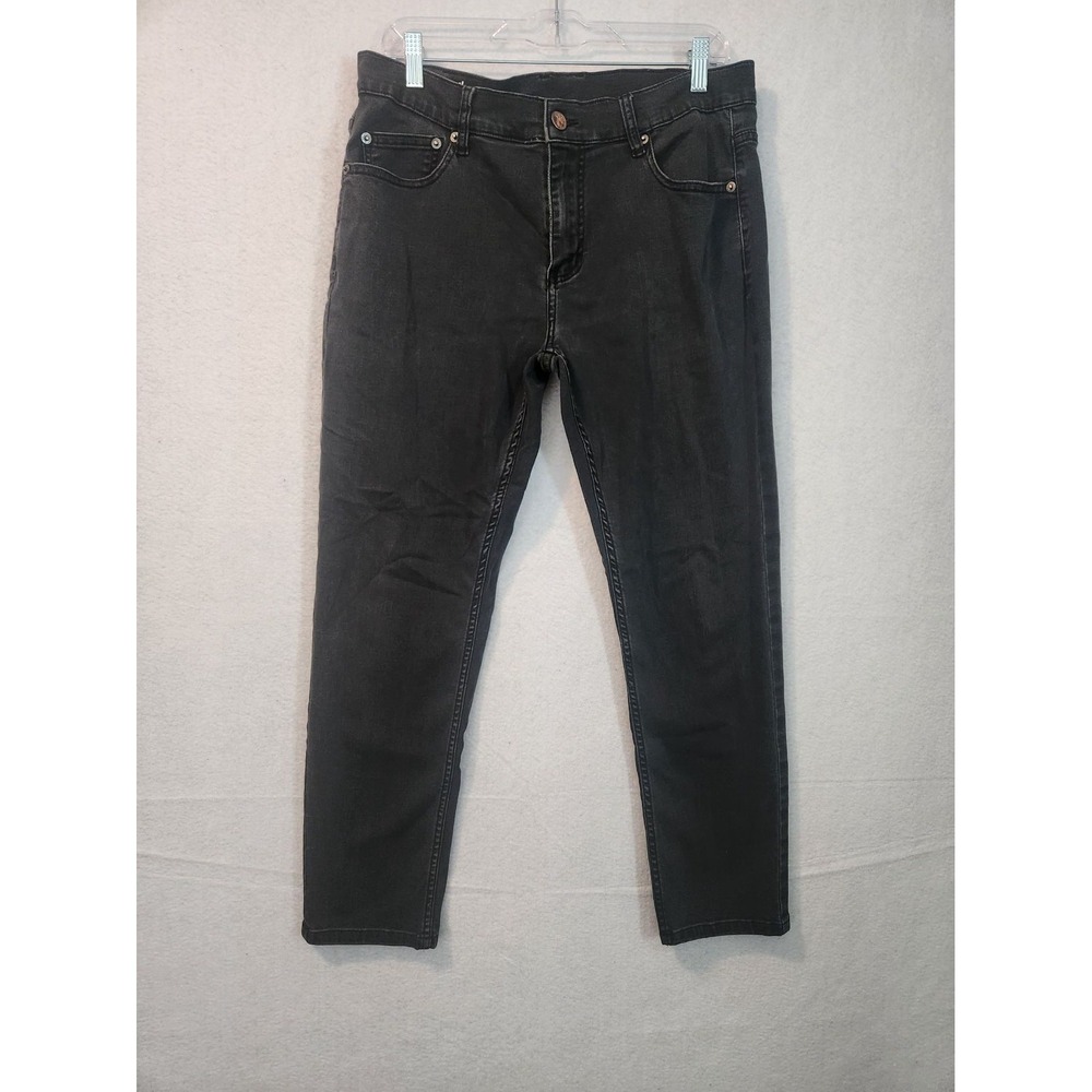 Mugsy Jeans Mens Black Denim 34 x 26 Cotton Blend HEMMED